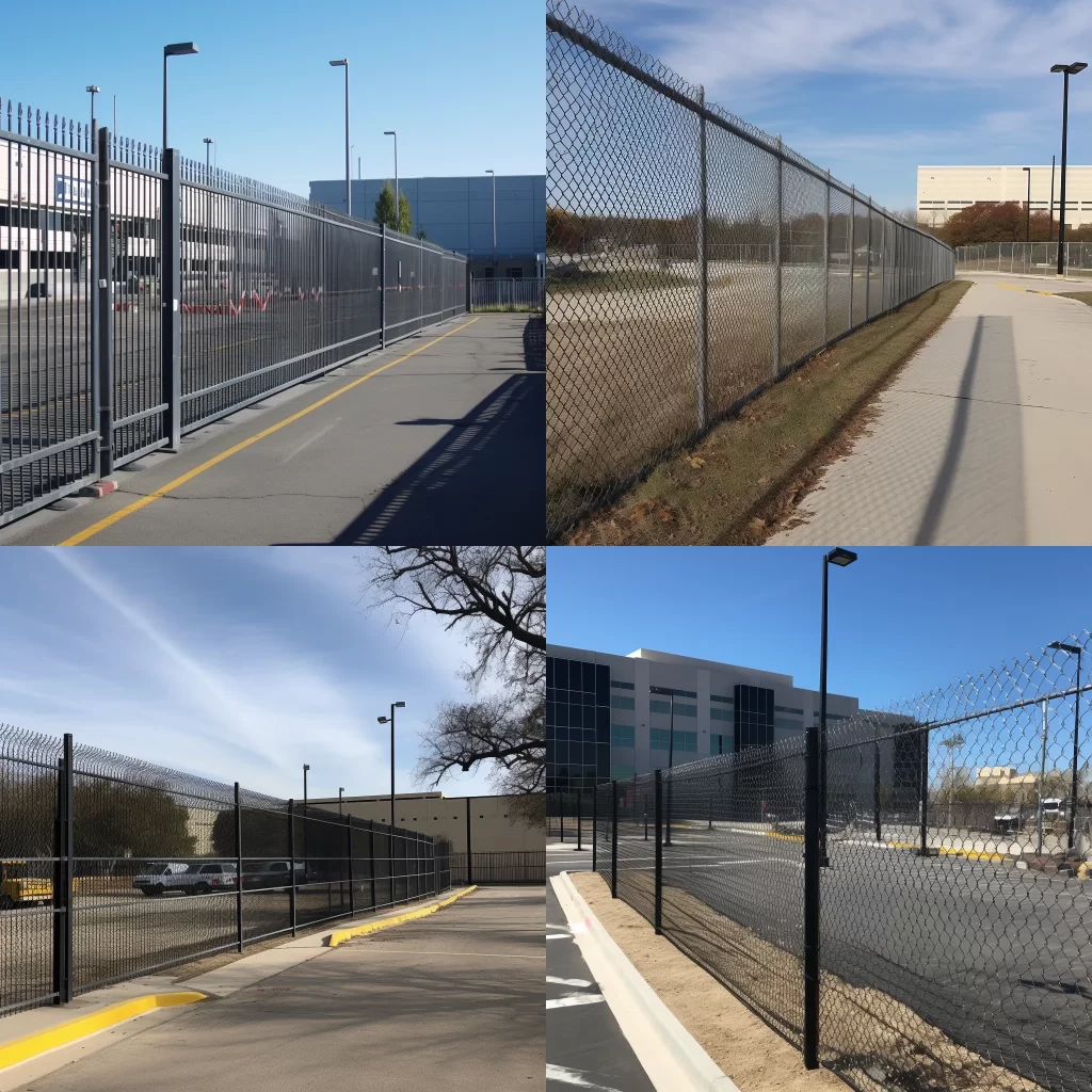 security fencing for employee parking lot, top-notch fencing and gate